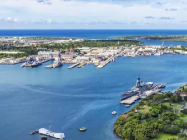 Aerial image of Hawaii military base.