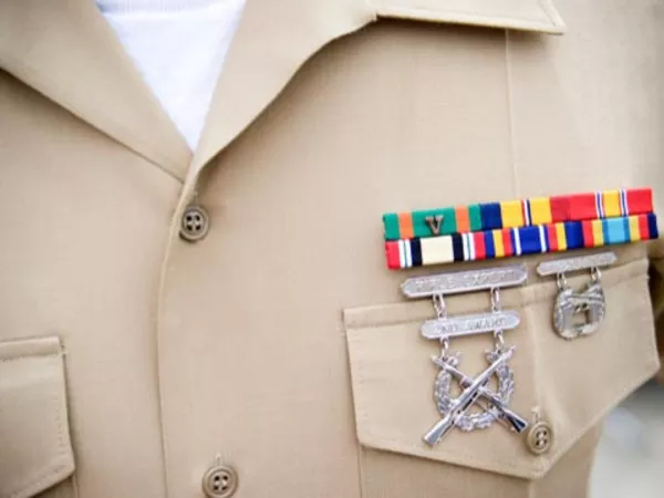Marine uniform of a man preparing for a USMC PCS move.