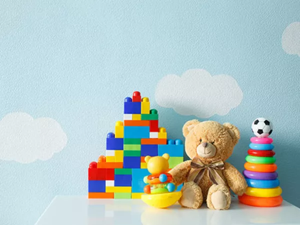 Stack of toys ready to donate to Toys for Tots, in partnership with U-Pack.