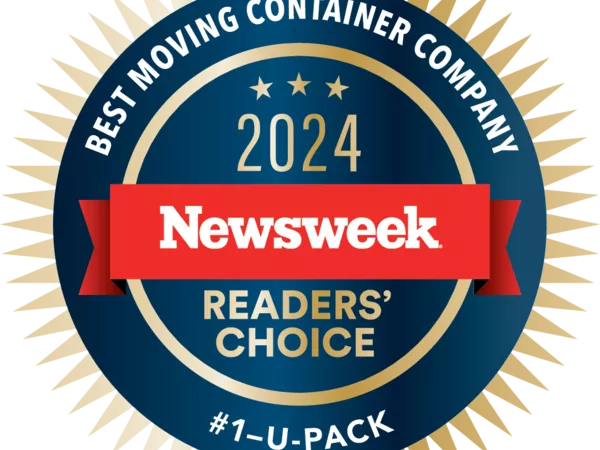 Badge illustrating U-Pack as the winner of Newsweek’s 2024 Readers’ Choice Award for Best Moving Container Company.