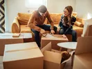 Couple packing for storage.