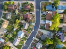 Overhead view of a neighborhood.